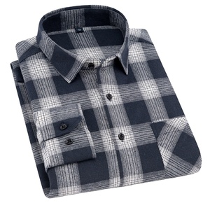 Chemise en flanelle à carreaux pour homme, manches longues, boutonnée, décontractée, 100% coton, respirante, grande taille, pour le printemps et l'automne - Product Image 4