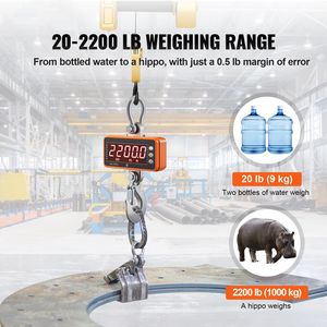 Bilancia Digitale Industriale per Gru da 2200 Libbre/1000 kg con Cassa in Alluminio Pressofuso, Display LED e Telecomando - Product Image 2