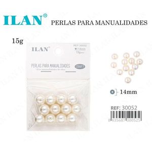 Perle Ilan per artigianato 14mm beige confezione da 15g - Product Image 2