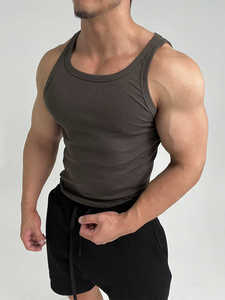 Men's Fashion Brand Summer Sports Vest Solid Color Joker Sleeveless I-Character for Running & Training Formal Fitness Clothes - Product Image 4