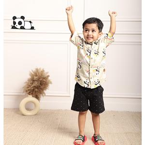 ลายหมีแพนด้าครึ่งแขนกับเสื้อพิมพ์สีรุ้ง-ครีม - Product Image 3