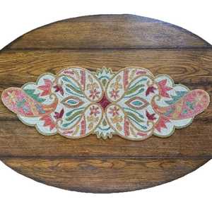 Mantel Individual Rectangular de Algodón Bordado a Mano con Flores, Base de Hoja de Palma, para Comedor, Decoración del Hogar, Bordado - Product Image 1