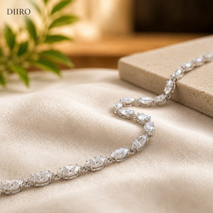 High Quality Marquise Cut Diamond Tennis Bracelet for Women in Plated White <b>Gold</b> Elegant Moissanite Bridal Bracelet - Product Image 1