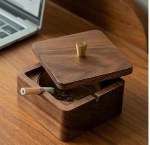 Cendrier de poche carré en bois fait main, gravé, portable, de luxe, format voyage, logo personnalisé, couleur personnalisée, accessoire pour fumeurs, vente en gros - Product Image 6