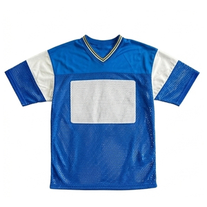 Maillots de football vintage américains sur mesure pour hommes, en maille tricotée oversize, col en V, coupe courte et carrée - Product Image 1