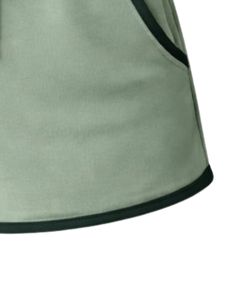 Pantalones Cortos de Felpa de Algodón Personalizados para Mujer, Color Verde Salvia con Contraste de Bosque Oscuro, Cintura Elástica, Ropa Deportiva Informal de Verano - Product Image 6