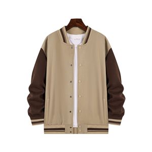 Veste universitaire unisexe verte enduite, décontractée, camouflage, imperméable, mélange polyester-coton, fermeture éclair sur le devant, coupe classique, pour le printemps - Product Image 5