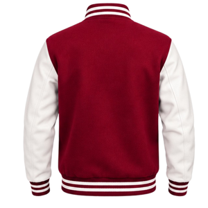 Chaqueta Varsity Clásica para Hombre, Estilo Letterman de Béisbol, Cierre con Botones a Presión, Cuello Acanalado, Manga Larga, Ropa Exterior Informal Universitaria - Product Image 2
