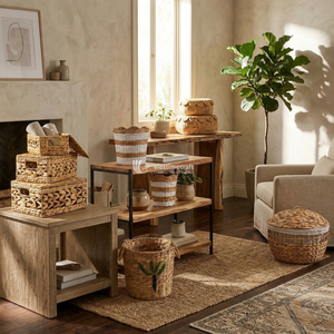 Woven <b>Basket</b> For Home Decor, Eco Friendly Water Hyacinth Plant Pot Laundry/<b>Storage</b> <b>Baskets</b> From Vietnam Handicraft - Product Image 2