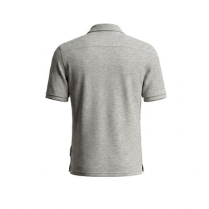 เสื้อยืดคอวีผู้ชายสีเทา ปักโลโก้ตามสั่ง ผ้าคอตตอนเจอร์ซีย์ระบายอากาศ น้ำหนัก 220 กรัม ทรงกอล์ฟ มีกระเป๋าเสื้อ สไตล์ลำลอง - Product Image 2