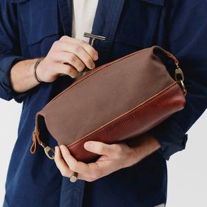 กระเป๋าใส่เครื่องสำอาง FURACON LEATHER ขนาดกลาง สไตล์คลาสสิก ปิดด้วยซิป หูหิ้วนุ่ม ทนทาน - Product Image 1