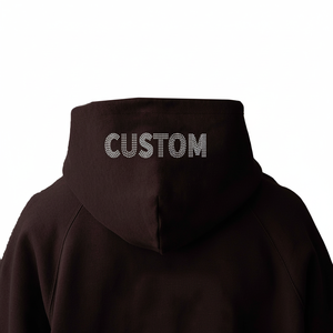 Sweat à capuche unisexe en molleton de coton premium avec logo personnalisé en strass imprimé sur le devant, streetwear, hiver, éco-responsable, fabricant OEM - Product Image 1