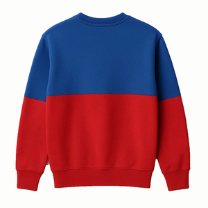 Pull en tricot à col rond pour homme, couleur rouge et bleue, coupe classique, style décontracté, automne - Product Image 2