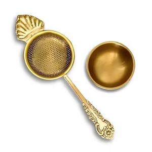 Premium gold finish <b>tea</b> <b>infuser</b> ball tong style reusable loose leaf <b>tea</b> strainer luxury mesh <b>tea</b> filter elegant <b>tea</b> brewing tool - Product Image 6