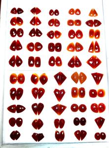 Piedra Preciosa de Ónix Rojo Natural, Corte Rosa, Facetada por un Lado, Piedras Sueltas, Certificadas por Terceros, 150 Quilates, para la Elaboración de Joyas - Product Image 2