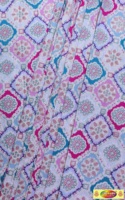 Tissu brocart mosaïque |   Tissu jacquard en nylon 100% teignable |   Motif géométrique floral en médaillon pour tenues ethniques et occasions spéciales
