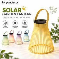 Lampu Taman Tenaga Surya Warna Pastel LED Dekoratif Gantung dengan Pegangan untuk Dekorasi Pesta Musim Panas di Teras Balkon