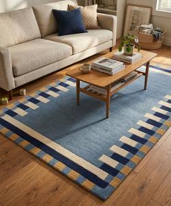 Alfombra Moderna Hecha a Mano de Lana Antideslizante de Pelo Medio con Patrón Abstracto para Decoración Contemporánea del Hogar - Product Image 4