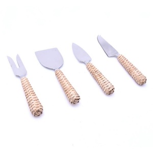 Hot Selling <b>Cheese</b> <b>Knife</b> <b>Set</b> With Bamboo Handle Stainless Steel Blades Durable Spreader Spatulas Fork For Home Hotel Tableware - Product Image 1
