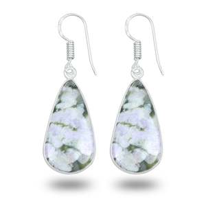 Boucles d'oreilles pendantes élégantes et luxueuses en argent sterling 925 plaqué jade vert naturel, accessoires féminins pour cadeau de fête - Product Image 4