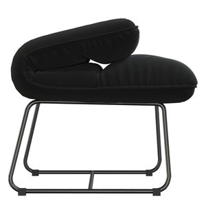 Black Velvet Leisure Chair with Adjustable Metal Medium <b>Backrest</b> Medium Chaise Lounge - Product Image 6