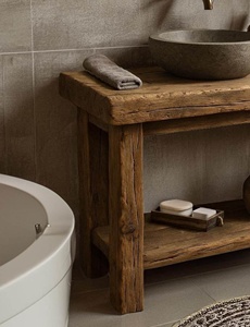 Mueble de Baño Moderno Rústico de Madera con Lavabo Individual y Estante Abierto, Mueble Elegante para Baño - Product Image 3