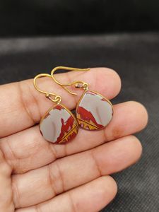 Pendientes colgantes de piedra natural Noreena con baño de oro, para fiesta, con gancho de latón, para mujer - Product Image 6