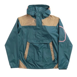 Veste coupe-vent à capuche pour homme, demi-zip, design color block, décontractée, pour le printemps, en polyester avec poches - Product Image 1
