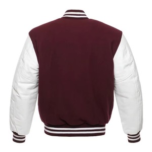 Fabricants de vêtements sur mesure, veste de baseball en cuir de vache personnalisée avec broderie sur le devant, style streetwear pour hommes - Product Image 2