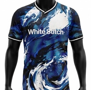 Camiseta de Fútbol Americano Blanca con Cuello en V para Hombre, Estampado por Transferencia de Calor, Transpirable, 100% Poliéster, para Todas las Temporadas, Deportiva para Adultos - Product Image 3