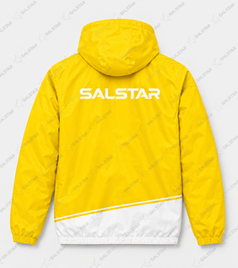 Conjunto de Chaqueta Deportiva Personalizada para Hombre en Amarillo y Blanco, Ligera, con Capucha, para Correr, Entrenamiento, Sublimación, OEM - Product Image 4