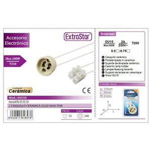 Portalampada in ceramica ExtraStar GU10 250V 2A Max 500W per apparecchi di illuminazione - Product Image 1