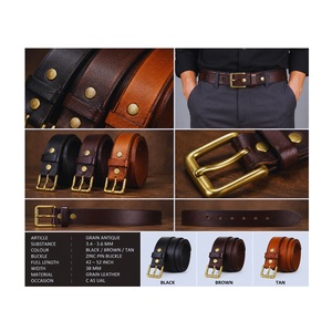 Cinturón de Cuero de Primera Calidad para Hombre con Hebilla de Aleación Resistente, Ideal para Jeans, Pantalones y Ropa de Negocios, Disponible al Mejor Precio del Mercado - Product Image 1