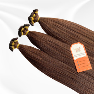 Extensiones de cabello humano estilo recto Remy ruso trama atada a mano cabello vietnamita crudo - Product Image 5