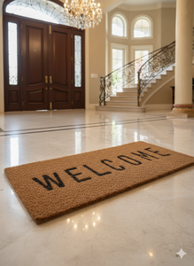 Tapis de bienvenue en fibre de coco BINCO, épaisseur moyenne, couleur unie, rectangulaire, avec support antidérapant en caoutchouc, pour usage extérieur - Product Image 3