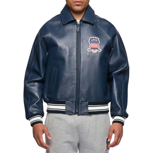 Vestes en cuir Avirex pour hommes, streetwear de luxe sur mesure de haute qualité / Vestes en cuir Avirex imperméables personnalisées pour l'extérieur, fabrication OEM - Product Image 1