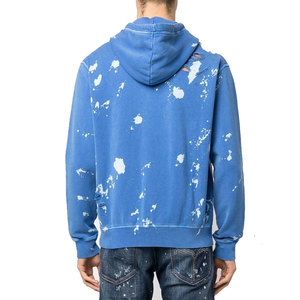 Sudadera con Capucha Extra Grande para Hombre DSQUARED2, Estampado Azul en Aerosol, Algodón, Estilo Urbano, Otoño, Sudadera con Capucha Desgastada - Product Image 3