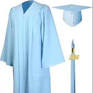 Conjunto de toga, birrete y borla de graduación mate 2026 para secundaria y licenciatura, tipo de tela 100% poliéster - Product Image 6