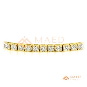 สร้อยข้อมือเทนนิสโมอิสซาไนต์ทรงกลมชุบทอง 18K สำหรับผู้หญิง เครื่องประดับแฟชั่นหรูหรา ดีไซน์สวยหรูระยิบระยับ - Product Image 6