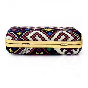 Indian Handmade Women's Embroidered Multicolcolr Clutch Purse Evening Clutch <b>Bag</b> with Detachable Chain Strap for women Hand <b>Bag</b> - Product Image 2