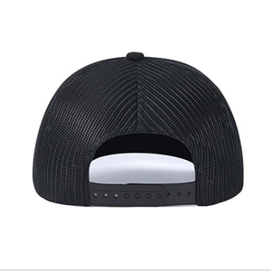 Best Price Unisex Black Mesh Trucker Hat 6-Panel Adjustable <b>Flat</b> Brim Casual <b>Cap</b> Spring <b>Summer</b> Breathable Fabric OEM Supply - Product Image 5