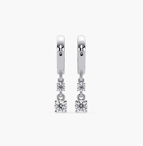 Pendientes de compromiso vintage con diamantes cultivados en laboratorio de primera calidad, VVS1, color F, corte IGI, chapados en oro, joyería de lujo para mujer, regalo. - Product Image 4