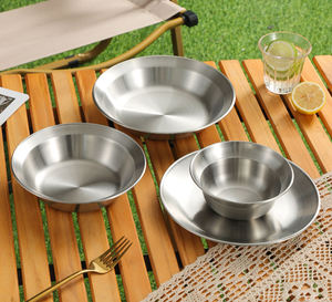 Lot de 4 petites coupelles à sauce soja japonaises en acier inoxydable, très populaires, pour condiments et assaisonnements - Product Image 5