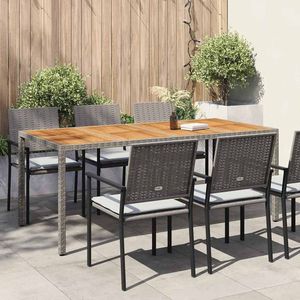 Table de jardin en polyrotin gris 74,80 x 35,43 x 29,53 po – Ensembles de jardin élégants - Product Image 1