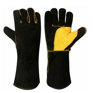 Custom Logo Anti-Vibration Durable Leather Waterproof Welding <b>Gloves</b> Anti-Slip for TIG Welders-7 oz Thickness Silicone Latex - Product Image 4