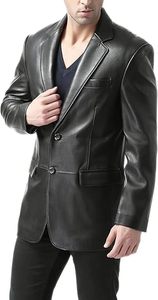 Chaqueta Bomber de Cuero Estilo Varsity para Hombre - Chaqueta de Cuero MA-1 Clásica de Gamuza Real, Moda Casual para Hombre - Product Image 3