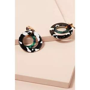 Boucles d'oreilles en résine de créateur faites à la main, finition de luxe, artisanat artistique, style moderne, accessoires de mode durables en cristal - Product Image 1