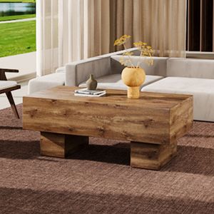 Tavolino da Caffè Rettangolare Moderno con Elegante Finitura in Legno, Perfetto per Ogni Soggiorno o Appartamento - Product Image 2