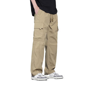 Pantalones Cargo Rectos de Verano para Hombre, de Alta Calidad, al por Mayor, Ajuste Holgado, Color Sólido, con Múltiples Bolsillos, Pantalones Casuales Holgados para Trabajo - Product Image 2