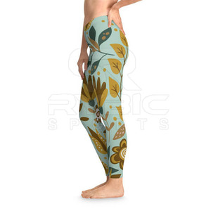 Leggings personnalisés à faible MOQ, impression numérique par sublimation, pour femmes, respirants, extensibles, pour le sport, le yoga et la remise en forme, en stock. - Product Image 2